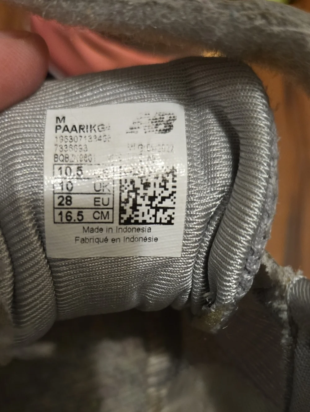 New Balance Kids Athletic Sneakers in Light Gray with Pastel Accents